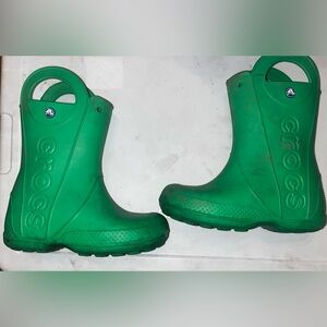 CROCS Kids Green Rain Boots